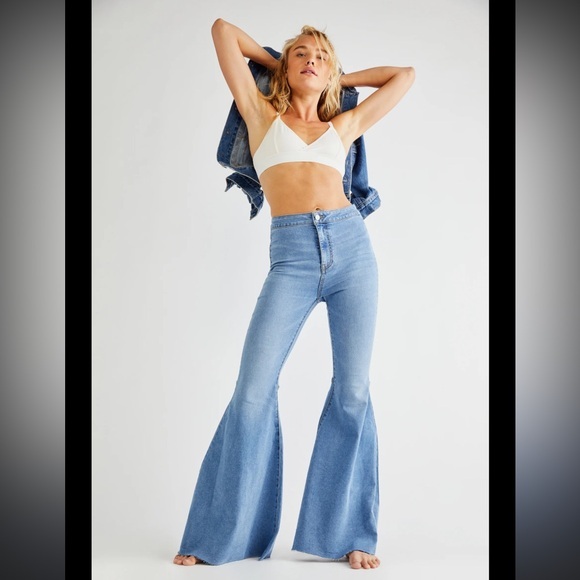 Free People Denim - Free People Light Blue Flare Jeans